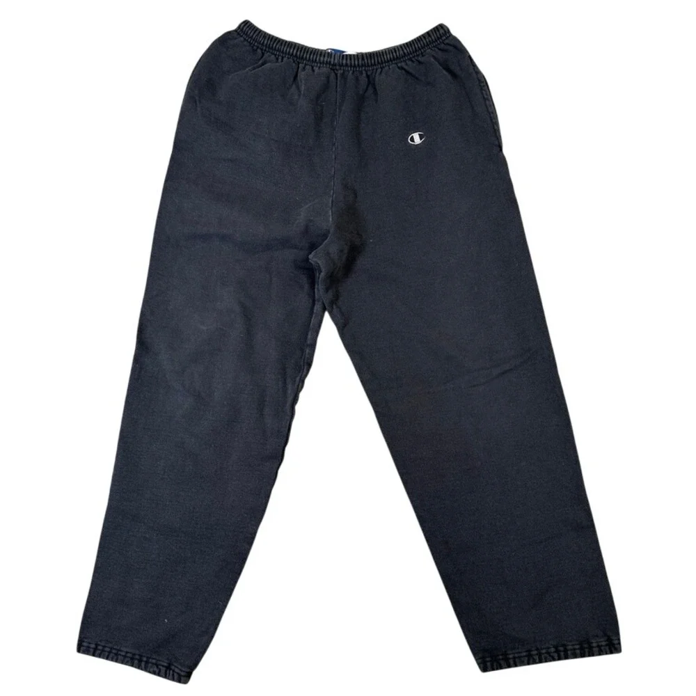 Champion Mens Fleece Sweatpants Black Joggers P1875-003 Size L